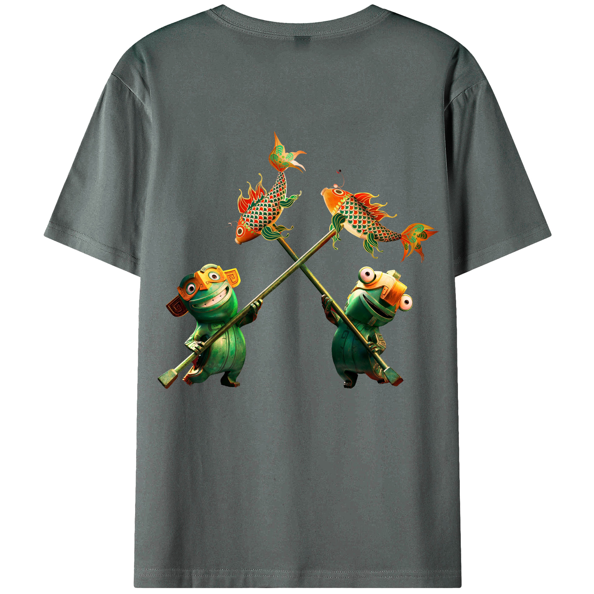 （画像用） Ne Zha 2 ナタ 魔童の大暴れ 綿100％ メンズ半袖Tシャツ（バックプリント） 通気性
